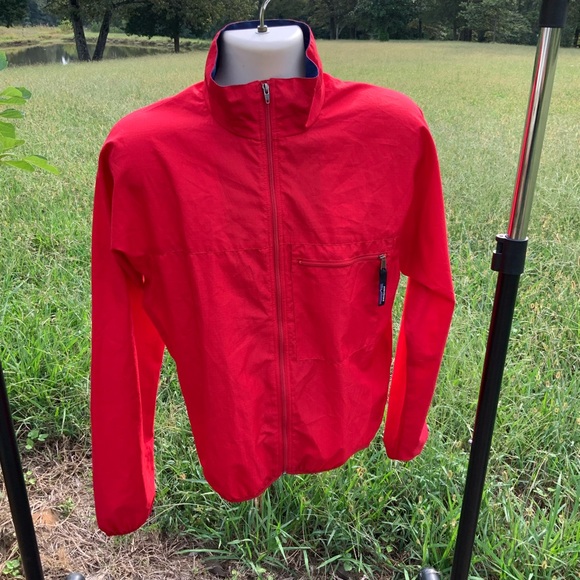 Vintage Patagonia 1998 Full Zip Mens Windbreaker Jacket POP OF BRIGHT RED COLOR - Picture 7 of 7